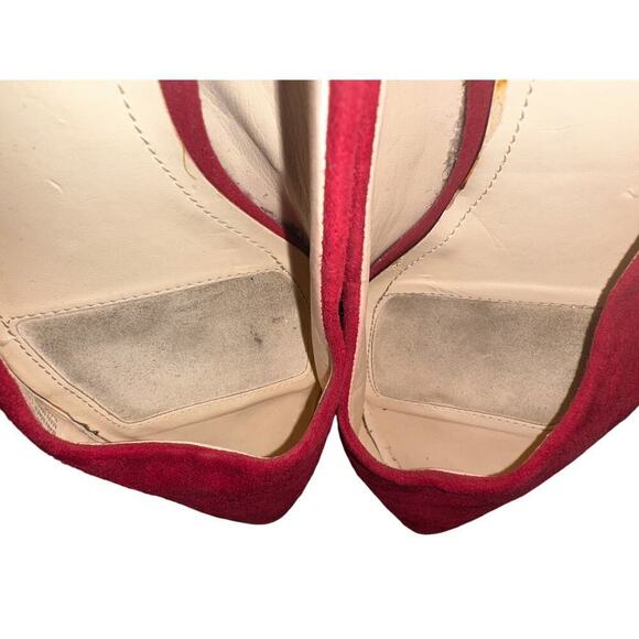 2/$25  Size 11 Alex Marie Red Suede Leather Lining Man Made Sole Kitty 1 Heel - Picture 4 of 8